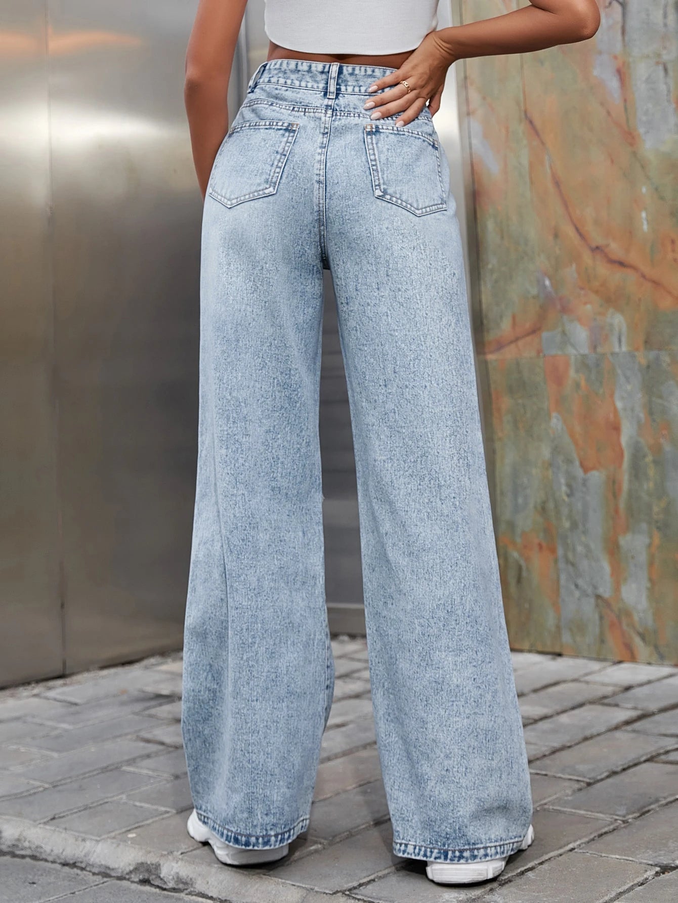 Sky Break – Jeans Wide Fit con Rasgados