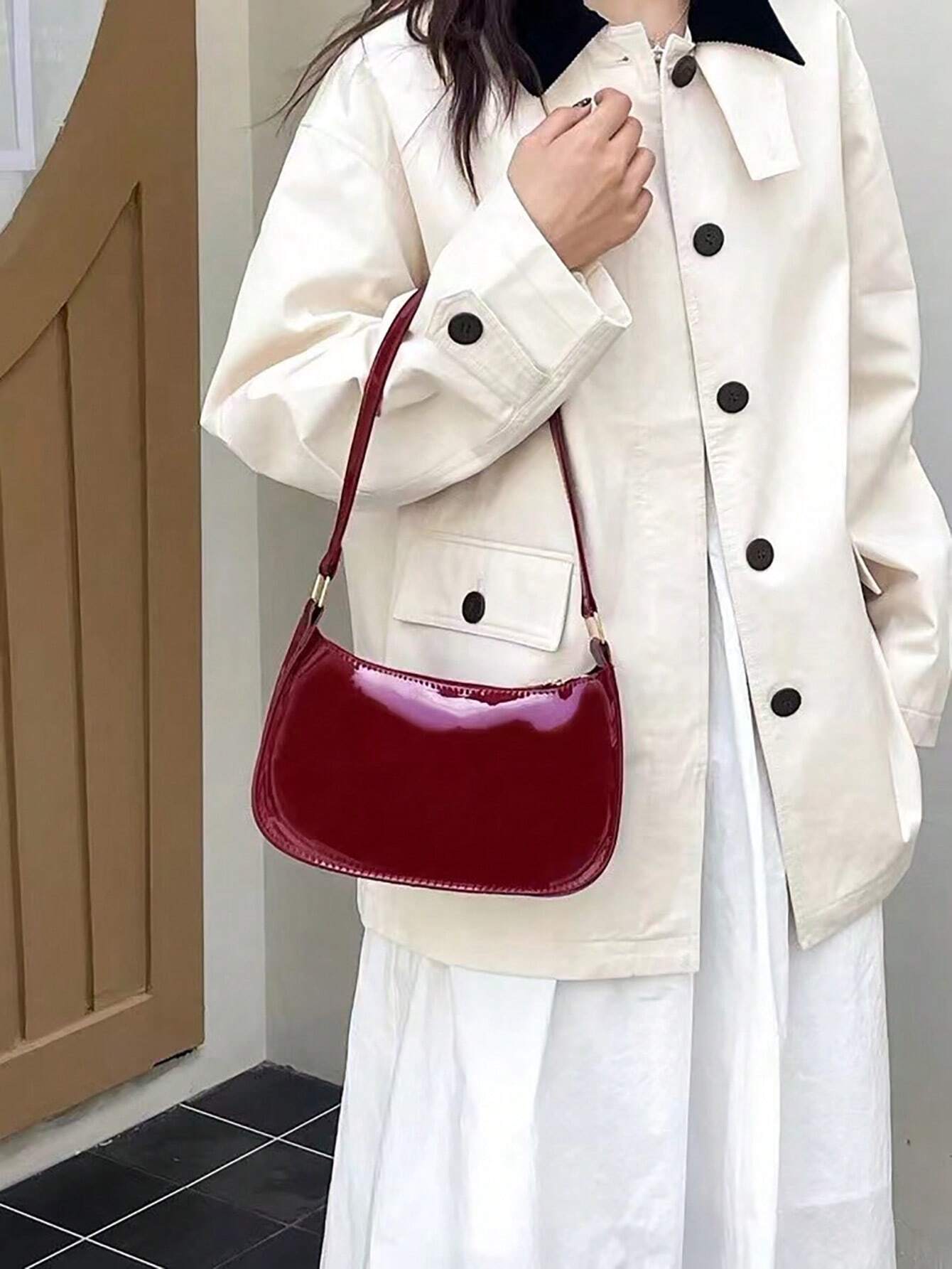 Rouge Mirror™- Bolso baguette de hombro
