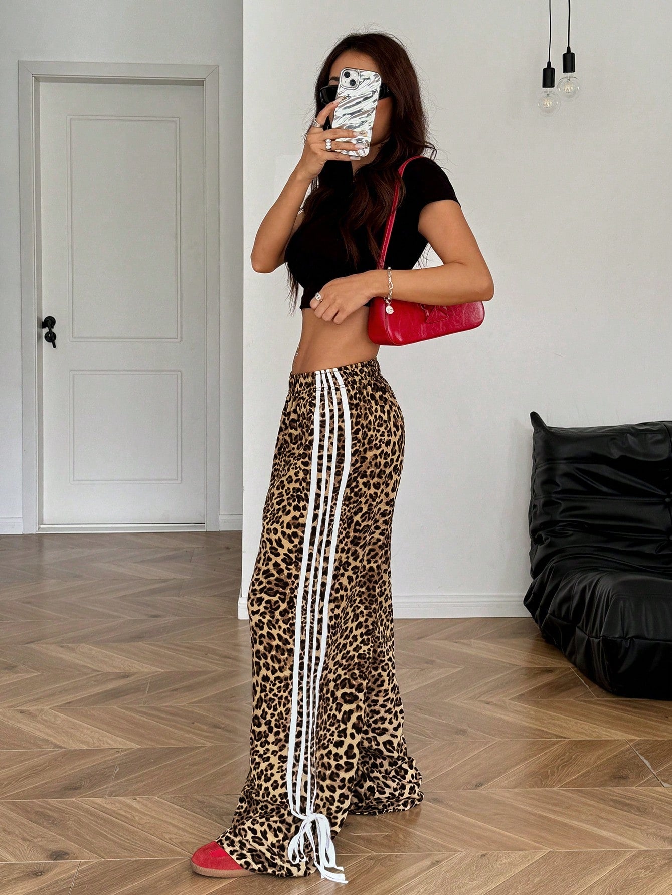 WildStripe™ – Pantalones Leopard Print con Lazo Lateral