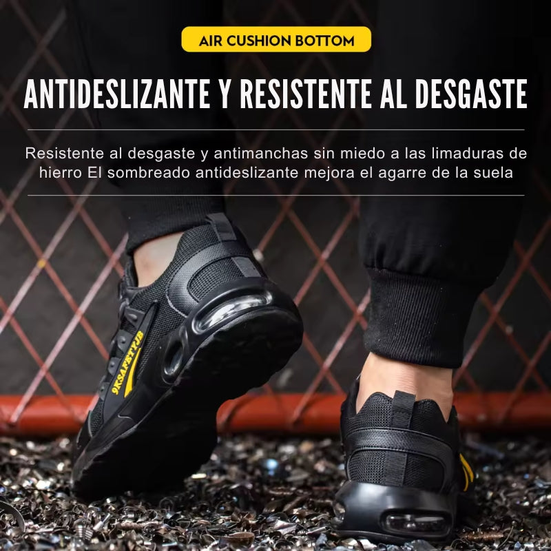 SteelGuard Pro™ – Zapatillas de Seguridad con Punta de Acero y Botón Giratorio