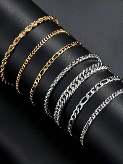 SteelLine™ – Set de Pulseras Minimalistas de Acero