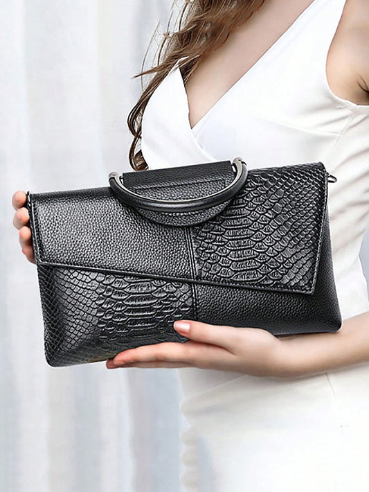 Noir Luxe Clutch - Bolso elegante con textura de lujo y diseño moderno