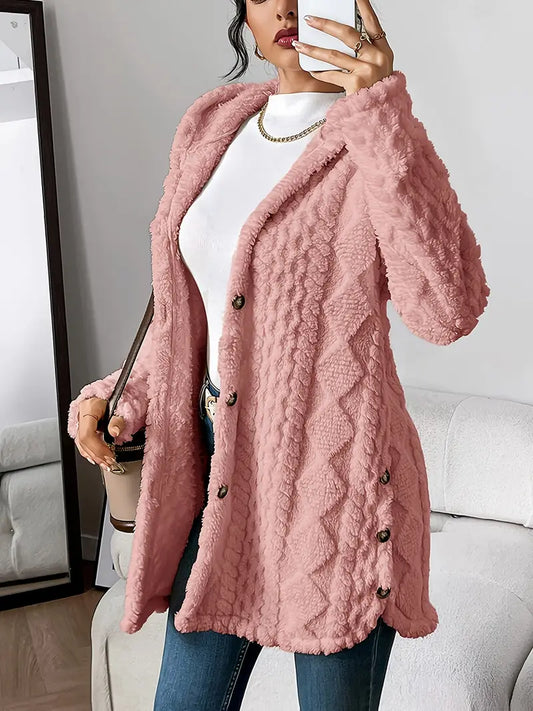 Velvica - Cárdigan con capucha para invierno
