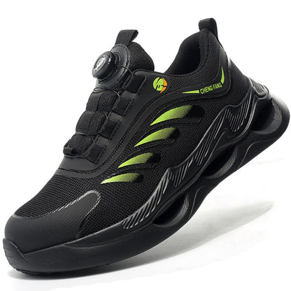 SteelGuard Pro™ – Zapatillas de Seguridad con Punta de Acero y Botón Giratorio